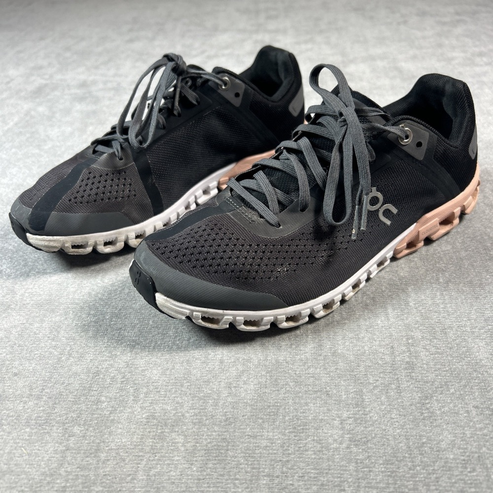 On Cloud Tec Shoes Size 8 Womens Swiss Engineering Sneakers Black Pink